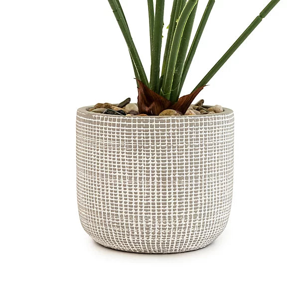 Candlelight Green 50cm Cheese plant Artificial plant in Grey Ceramic Pot