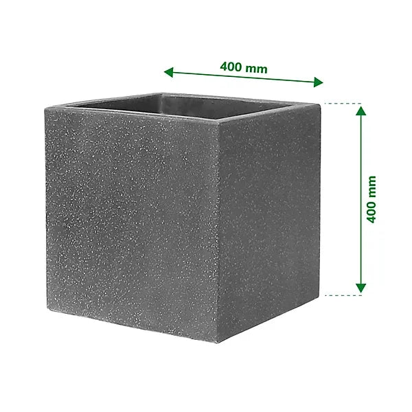 Verve 56L Dark grey Concrete Square Planter (H)40cm (W)40cm (D)40cm